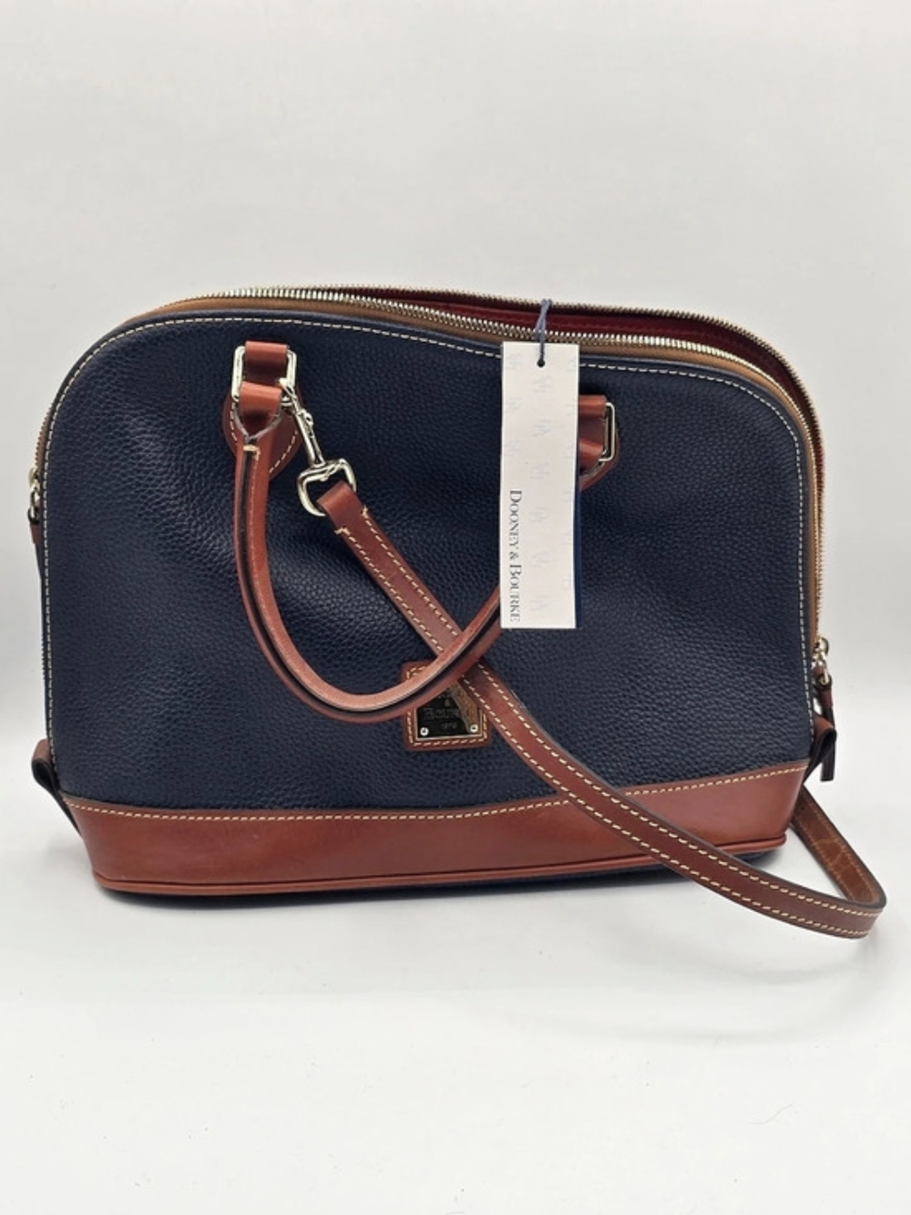 Dooney & Bourke Florentine Vachetta Satchel Blue & Brown